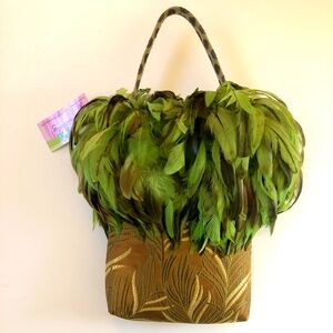 NWT Green Feathered Bag